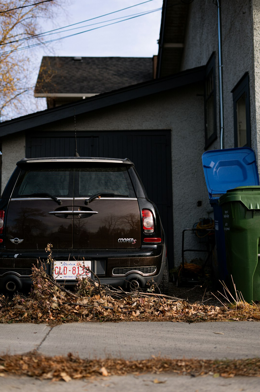 family car parked in driveway