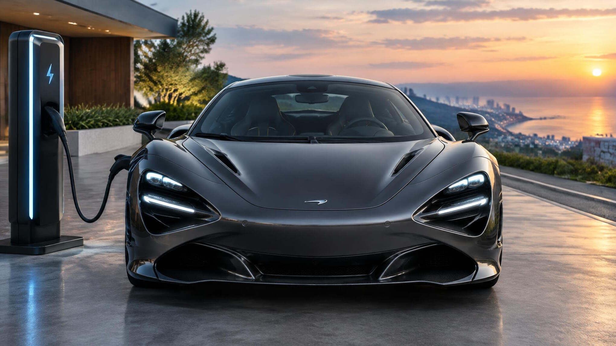 luxury electric car charging