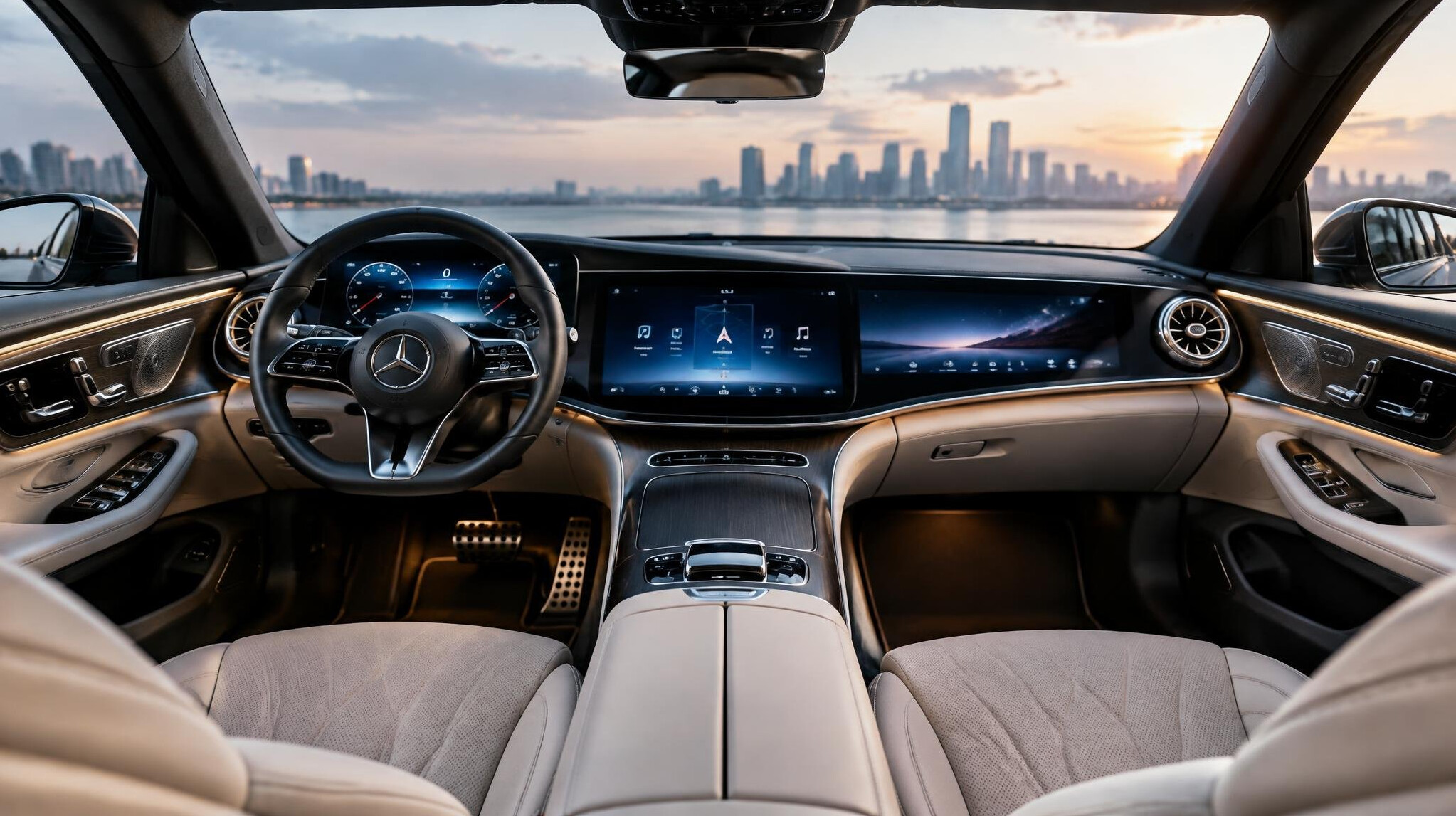 luxury car interior dashboard