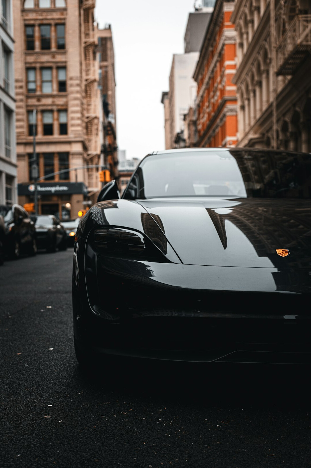 luxury car parked in city